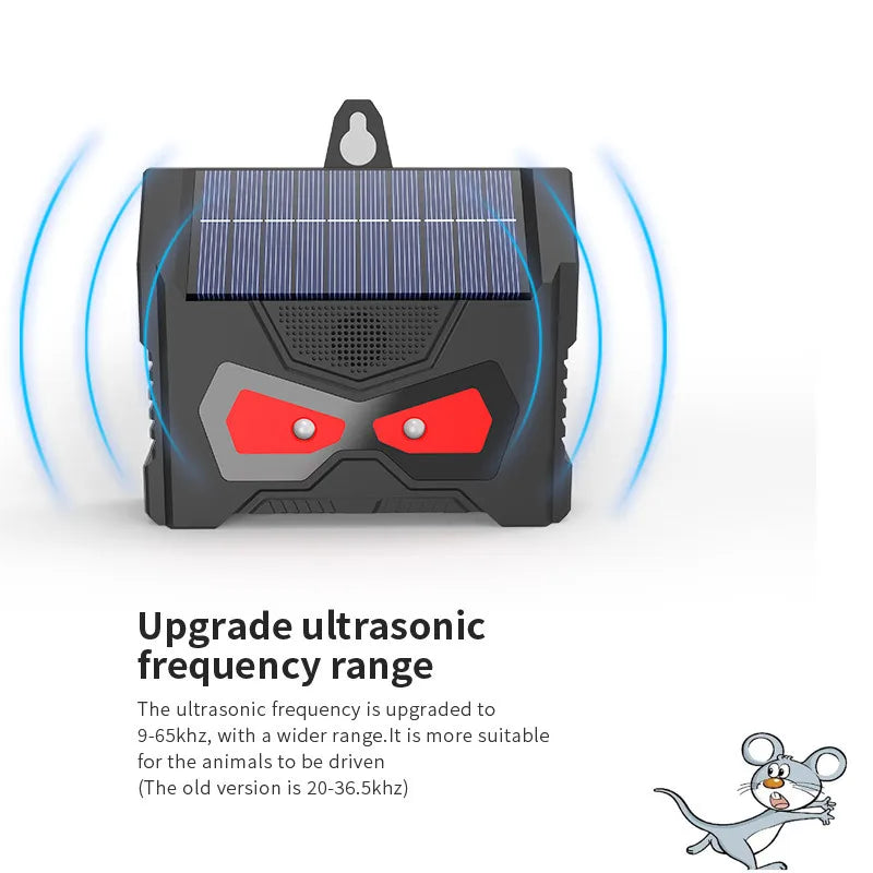 Nový solární odpuzující elektronický ultrazvukový odpuzovač zvířat Vodotěsný vnitřní venkovní zahrada myš ptačí pest odpuzovač škůdců