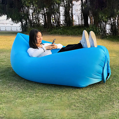 Oppustelig sofa sammenfoldelig lounge sofa sovende seng bærbar strand sofa doven seng stol camping luft madras havemøbler