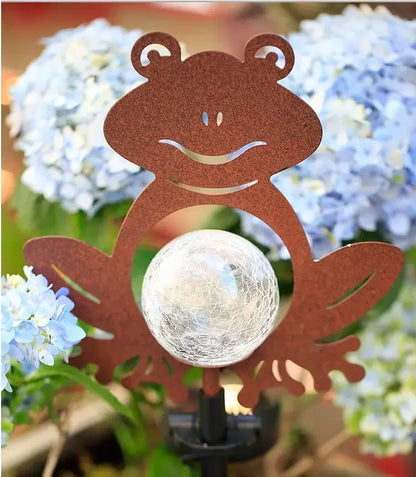Garden Rabbit Cat Frog Dritat Diellore Dritat e Luleve Plug-In Metal Resin Ornamente