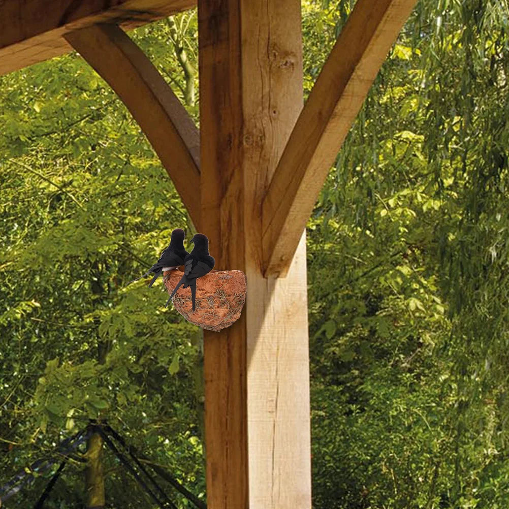2 sady Simulované polykání Nest Nest Domácí příslušenství Tree Ptačí ozdoby venkovní jarní výzdoba polykavka na polypnutí pták