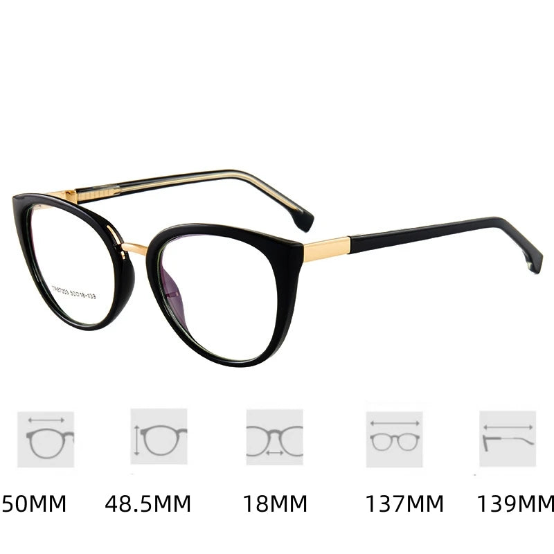 Firada Moda Eyewear Retro Cat EyeGlass 2023 Anti -Blue Light Optical Prescription Glasses Frame for Women 87003