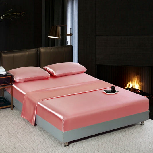 Saten Flatsheet Set visokokvalitetna čvrsta u boji set za posteljinu s jednim dvostrukim kraljicama kralj veličine ugrađeni list set luksuznih posteljina
