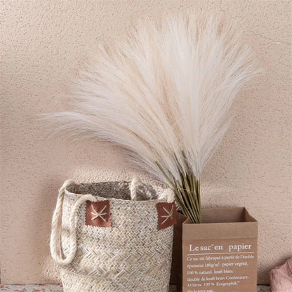 55 cm 5pcs Fluffy Pampas Gras Boho Dekor Blume gefälschte Pflanze Reed Simulierte Hochzeitsfeier Weihnachtshemmung Künstliche Blume künstliche Blume