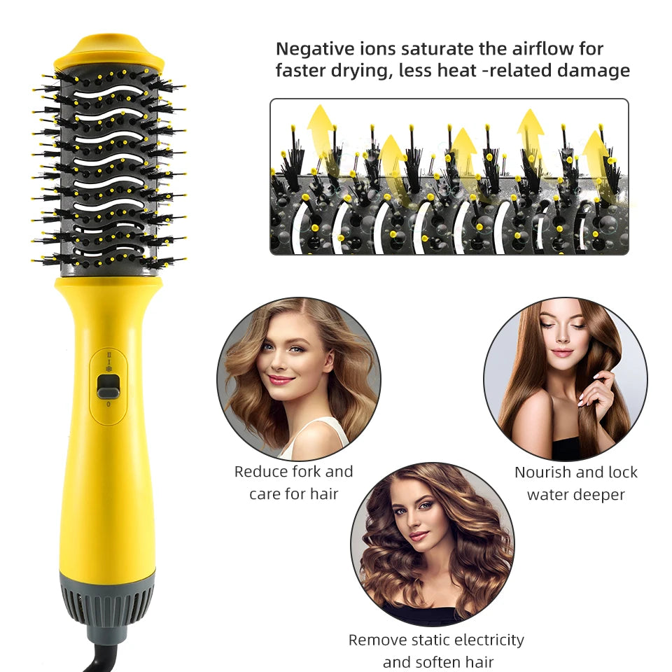 Brosse de 3 po Brosse à air chaud sèche-cheveux en une étape et sèche-linge et sèche-linge Brosse de sèche-lin