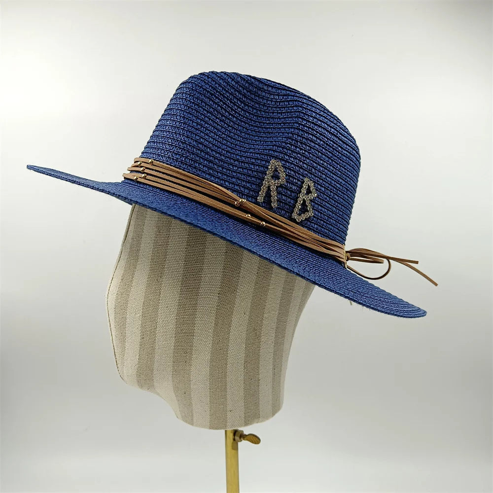2023 RB Rhinestone Straw Hat
