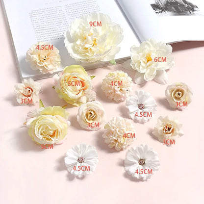 20/14 copë/Lulet e përziera artificiale të përziera Mëndafshi i rremë për dekorimin e shtëpisë Dekorimi i dasmave DIY DIY Dhurata Garland Dhurata