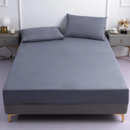 100% Waterproof Fitted Sheets Or Pillowcase Mattress Protector Bed Cover Elastic Band Solid Single Double Bedspread Queen Size