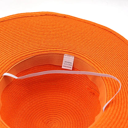 Ny stil Fast farve bred brim sommer sunshade panama stråhatte til kvinder udendørs afslappet luksus stråhætter sandstrand hatte