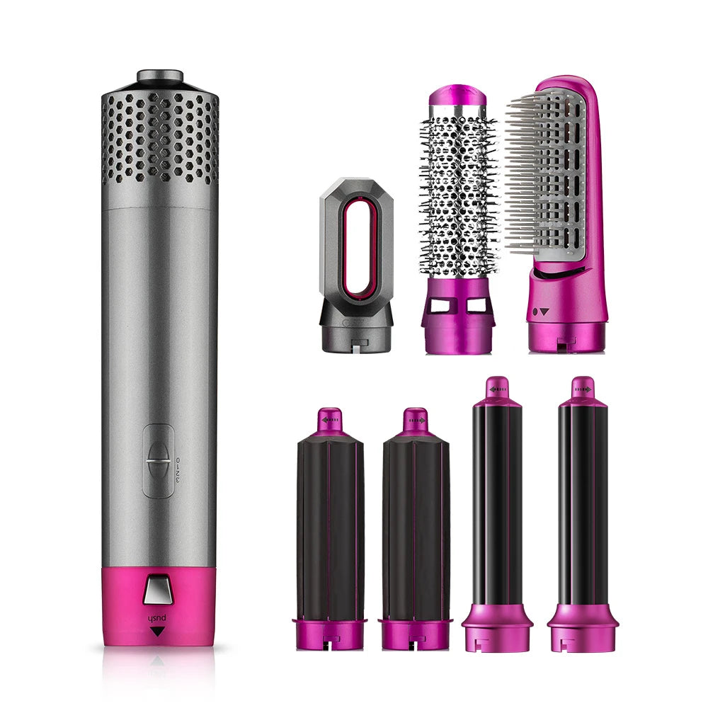7 In 1 One Step Hair Dryer & Volumizer Rotating Hairdryer Hair Curler Comb Curling Brush Hair Dryers For Hair Styling Tool