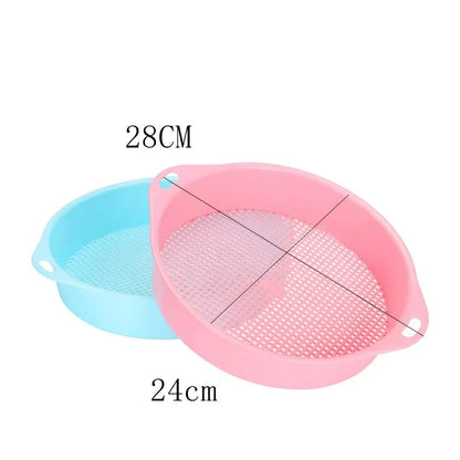 28cm tuinbouwbodemzeef, tuinbouwgereedschap, zaailingsbodemzeef, plastic potplantenfilter, sappige deeltjeszeef