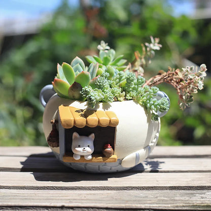 Fioriera creativa per succulenti piante d'aria in resina fiore decorativo ornamento fata giardino figurine foxe figurine decorazioni da tavolo