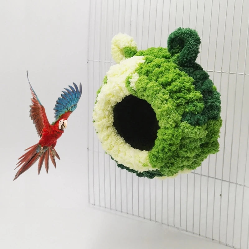 Fuglar hreiður páfagaukar Plush Nest Hanging Tree Hous