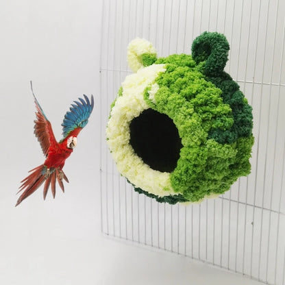 Fuglar hreiður páfagaukar Plush Nest Hanging Tree Hous
