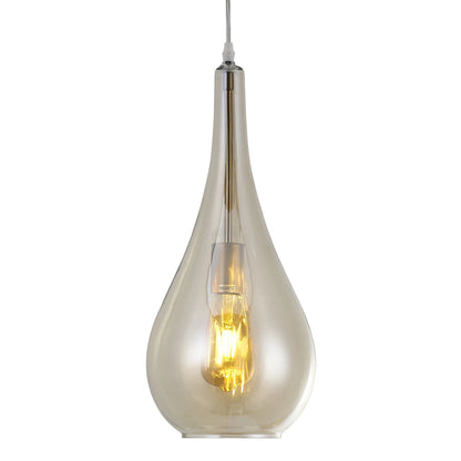 KOMORE Droplet Glass 1 Head Pendant Light Fixture Ceiling Lighting for Kitchen Dinning Table Hallway Entryway