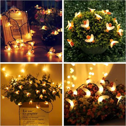 Solar String Light 20 LED LED ABELHA ABELA LIMPO LIMPELANTE CASE CASA PATIO PATIO DE FESTO DE NATAL TREE