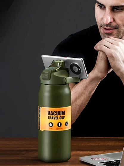 304 Stainless Steel Thermos Portable Outdoor Thermal Mug Tumbler Vacuum Flasks Cold and Hot Sports Water Bottle with Straw