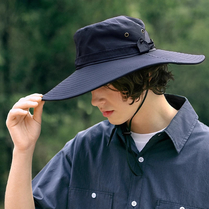 2024 Casual Fishing Hat UPF 50+ Cowboy Hat Summer Sunshade Outdoor Camping Sun Hat Breptable Wide Brim Visor Fisherman's Hats