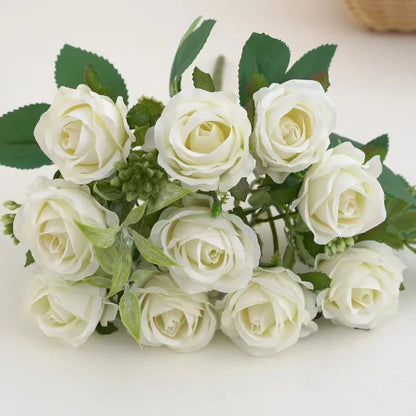 10 capete Buchet Rose Flori artificiale Decor de nuntă Western Rose 6 culori Peonies Flori Fake Flori artificiale