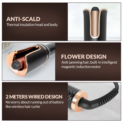 Automatikisht flokë curler automatik automatik i valës looper rrokullisje ferro me onde me onde mjetesh curl curl mjetin unazor rul elektrik kaçurrel hekuri