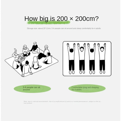 Foldable camping mat, waterproof and moisture-proof beach mat, thickened aluminum film mat for children's outdoor picnics