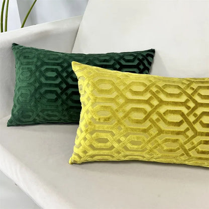 Skreyting lúxus Jacquard flauel geo púði kápa þykkur mjúkur sófi kasta kodda sæti púða kápa heim frá verksmiðju