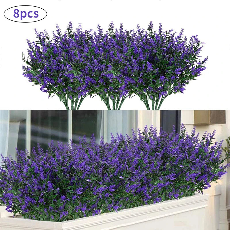 Künstliche Blume Plastik Lavendel gefälschte Pflanze Hochzeit Hausgartendekoration Braut Bouquet Tisch Einstellung Haushaltsvorräte