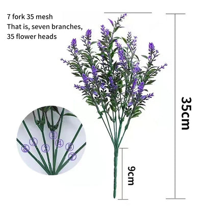Künstliche Blume Plastik Lavendel gefälschte Pflanze Hochzeit Hausgartendekoration Braut Bouquet Tisch Einstellung Haushaltsvorräte