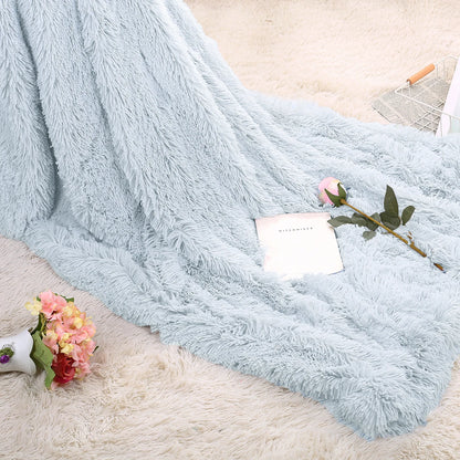 Suuri flanelli heittää huopa pitkä shaggy muhkea huopa sohva -sohvalle sänky talvi lämmin pehmeä fluffy faux fur bedspread 14 väriä