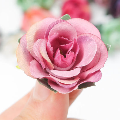 10/20/50pcs růžové umělé květiny 3,5 cm falešné květiny pro domácí výzdobu zahradní svatební dekorace věnec věnec dárkové doplňky