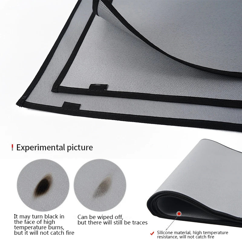 Camping brannsikkert grill matte klede flamme retardant varmeisolasjon pad ildpit ember matte teppe for utendørs piknik grillmat