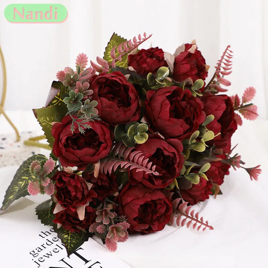 Simulatie Rose Fake Wedding Arch Silk Flower Home Decoratie kunstmatige huis woonkamer tafel decoratie nepbloem