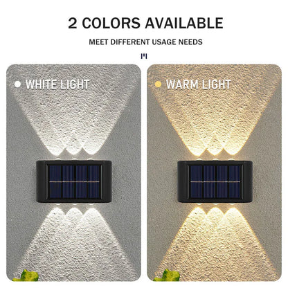 LED Solar Lamp Outdoor Waterproof Up And Down Luminous Lighting Solar Wall Lamp for Street Balcony Yard Garden Decoration Lights