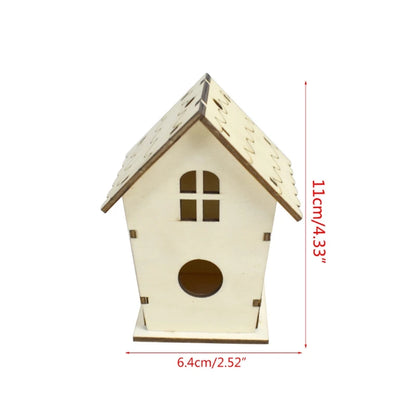 Nid de maison d'oiseau en bois naturel pour créatif bricolage artisanat à la main