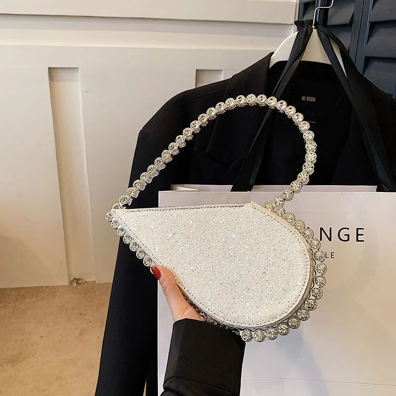 Xiyuan diamant rozë rozë e kuqe e kuqe e kuqe e zezë mbrëmje baganta baganta projektuesi i grave rhinestones rhinestones mini totes festa dasmash