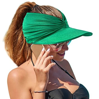 Pălărie de pălărie de vară vara soare pălărie feminină anti-uv elastică top top hat hats in aerisit pălării de soare vara plajă pălărie de vizieră capace pentru doamnă