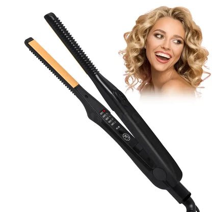 Lille fladjern til kort hår mini hår glattejern opvarmes op 3/10 tommer skæg udretning jern keramisk hår curler