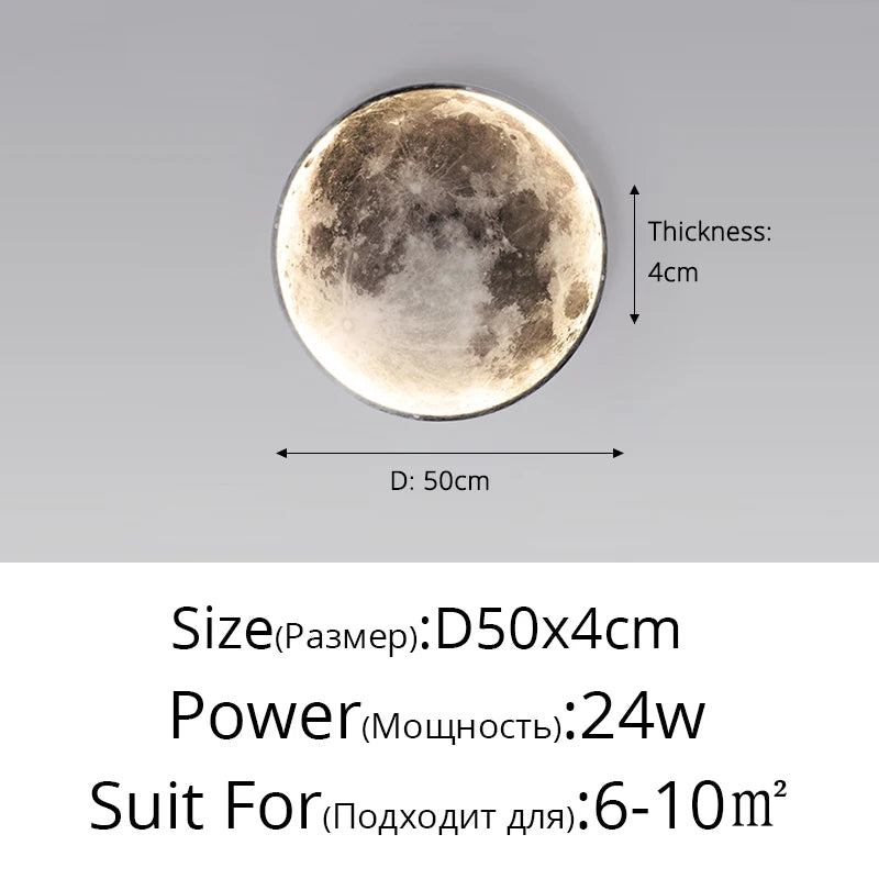 Nordic modern creative moon Earth LED wall lamp living room, bedroom study dining room decorative wall lamp/ceiling light