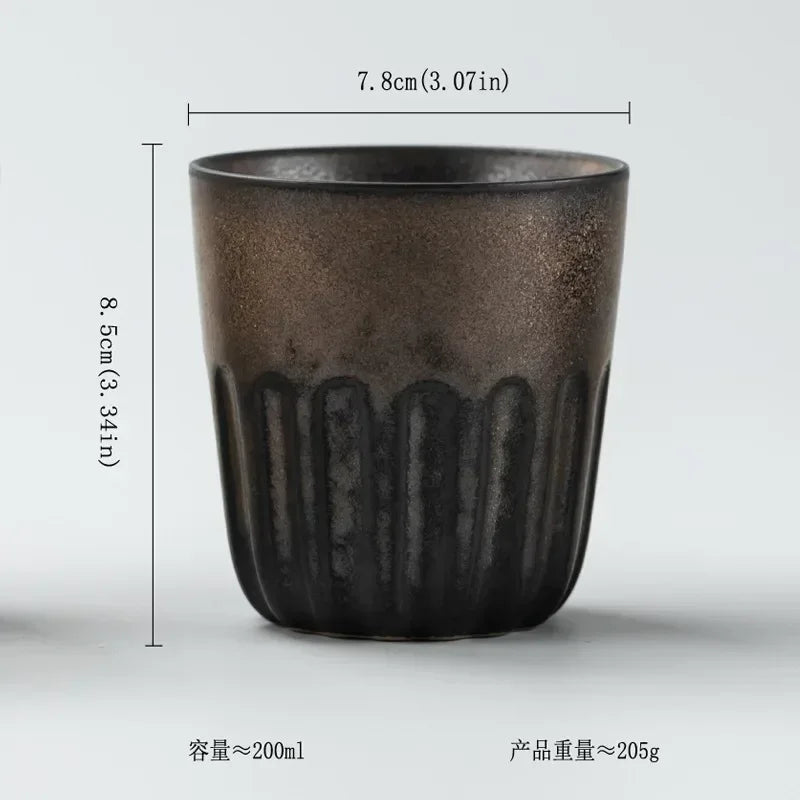 Restaurant Kiln Coffee Cup Ceramic Cup Office Mug Large Water Cup Japanese Simple Gradient Cup Beverage Utensils Kitchen
