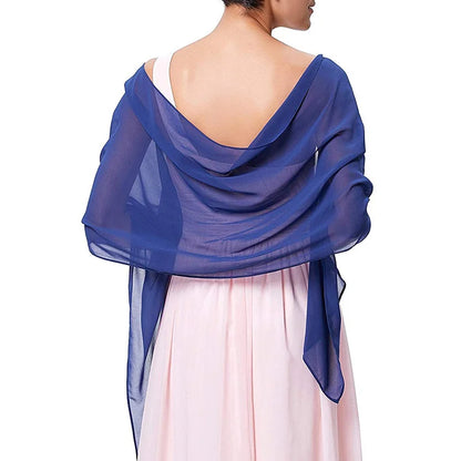 Couleur solide coréenne transparente en mousseline de mousseline écharpe d'été serviette de plage d'été châle solo femme de soirée de mariée robe de fête