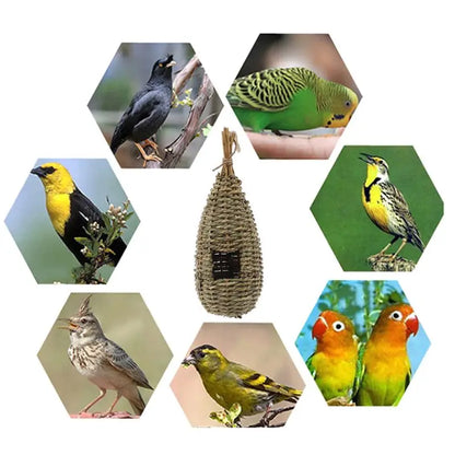 Visící ptačí dům Natural Fiber Finch ptačí hnízdo chata venkovní klece úkryt úkryt úkrytu