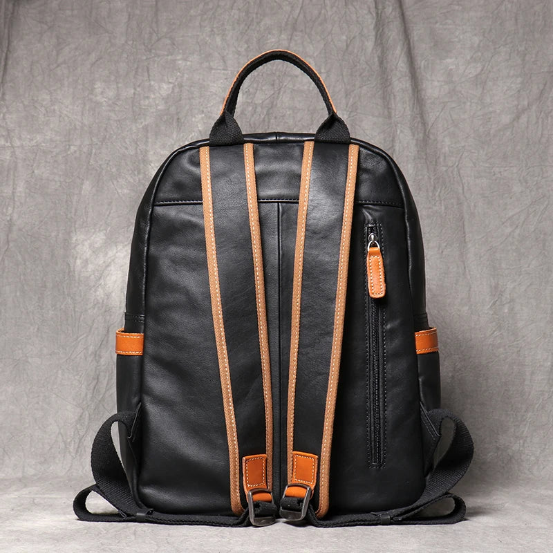 Rucsac vintage din piele reală pentru bărbați pentru primul strat de vacă rucsac rucsac de leisure colegiu geantă om de gheață geantă leathfocus