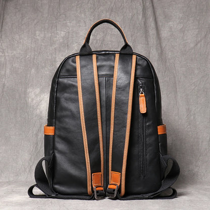Rucsac vintage din piele reală pentru bărbați pentru primul strat de vacă rucsac rucsac de leisure colegiu geantă om de gheață geantă leathfocus