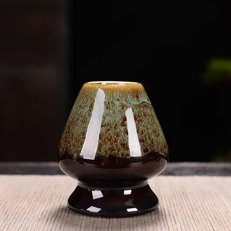 Japanese Ceramic Matcha Green Tea Chasen Holder Stand Bowl Bamboo Whisk Grinder Brushes Tea Tools Holder Tea Accessories Teaware
