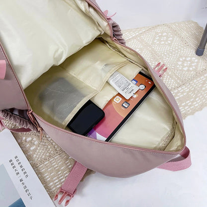 Roztomilé ženy batohy vodotesné viacerých vreckových nylonových batohov pre študentky pre dievčatá Kawaii Laptop Book Pack Mochilas