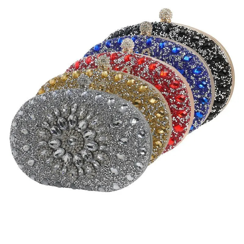 Dámská večeře taška móda nová slunečnice Inlaid Diamond Banquet Hand Taška Šaty Večerní taška