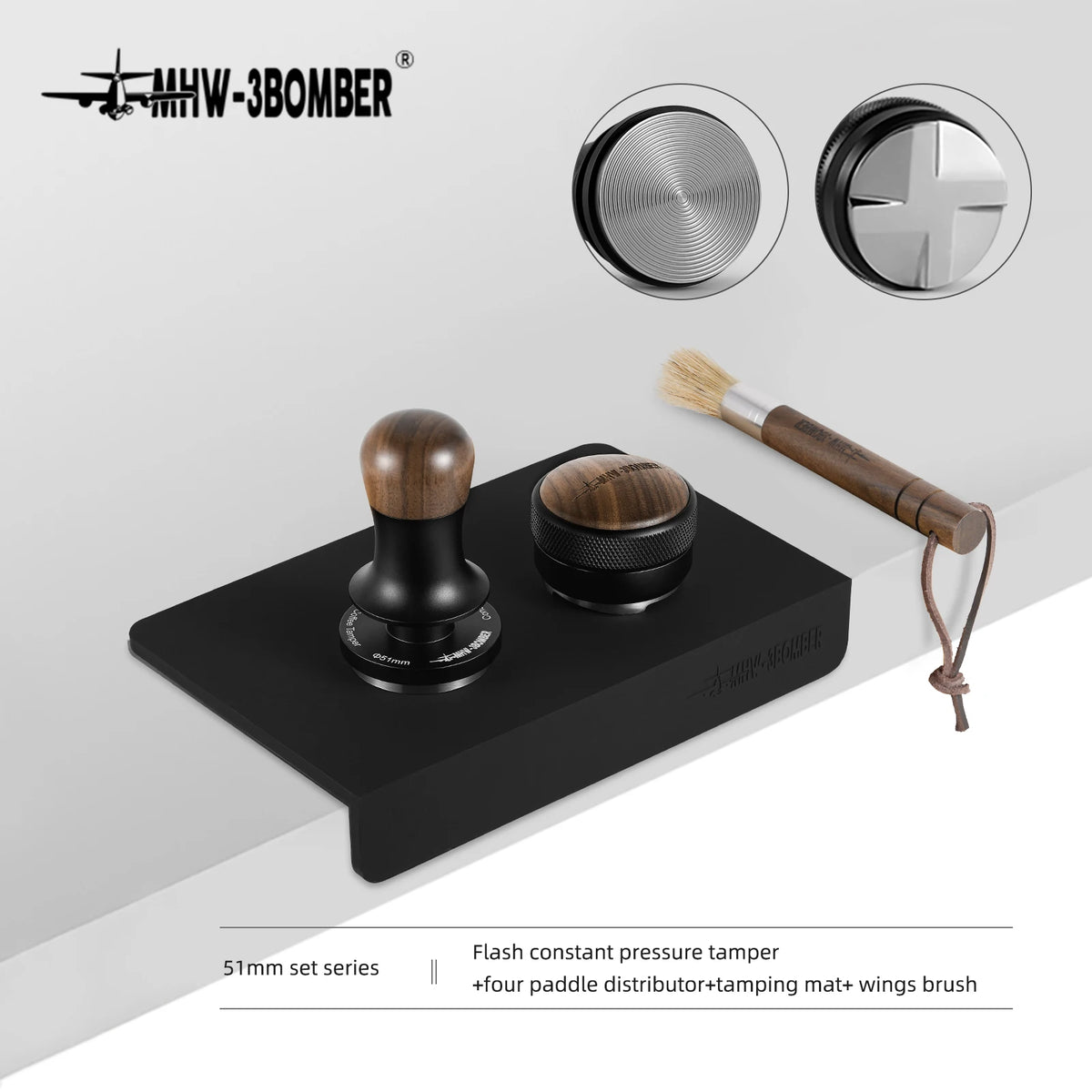 51/53/58.35mm Coffee Tamper 30lb Constant Pressure Espresso Tamper with Calibrated Spring Loaded Coffee Leveler Barista Tools