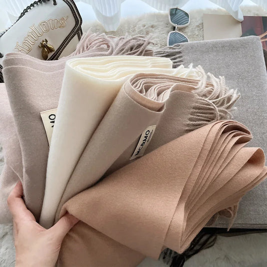 200x70cm solid skjerf kvinner mote kashmir myke vinter varme skjerf hijab kvinnelig lang pannebånd sjal wrap bandana foulard 2022