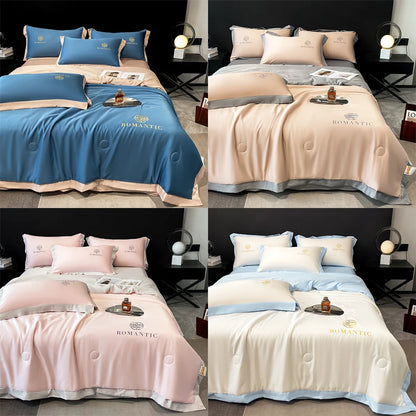 Yanyangtian 2024 Summer Quilt Simple Luxury Modal Comforter þunnt rúm kápa rúmföt tvíhliða tepp