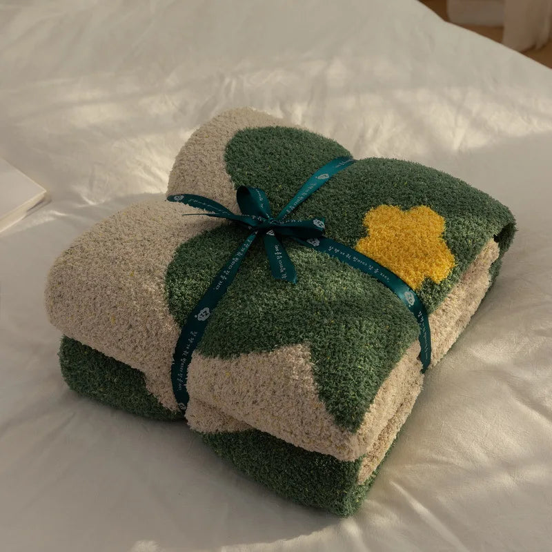 Coperte kawaii coreane Decorazione moquette Corsivo fiore divano camera da letto per leisure Office singolo divano divano coperta coperte coperte