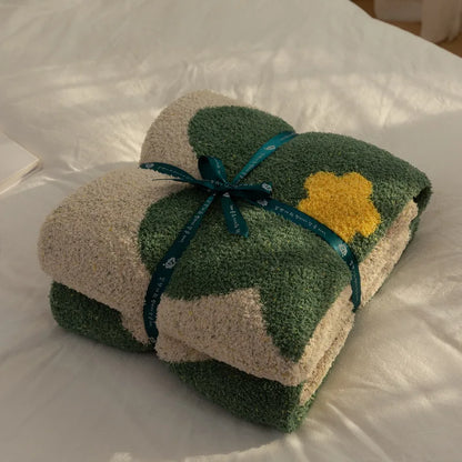 Coperte kawaii coreane Decorazione moquette Corsivo fiore divano camera da letto per leisure Office singolo divano divano coperta coperte coperte